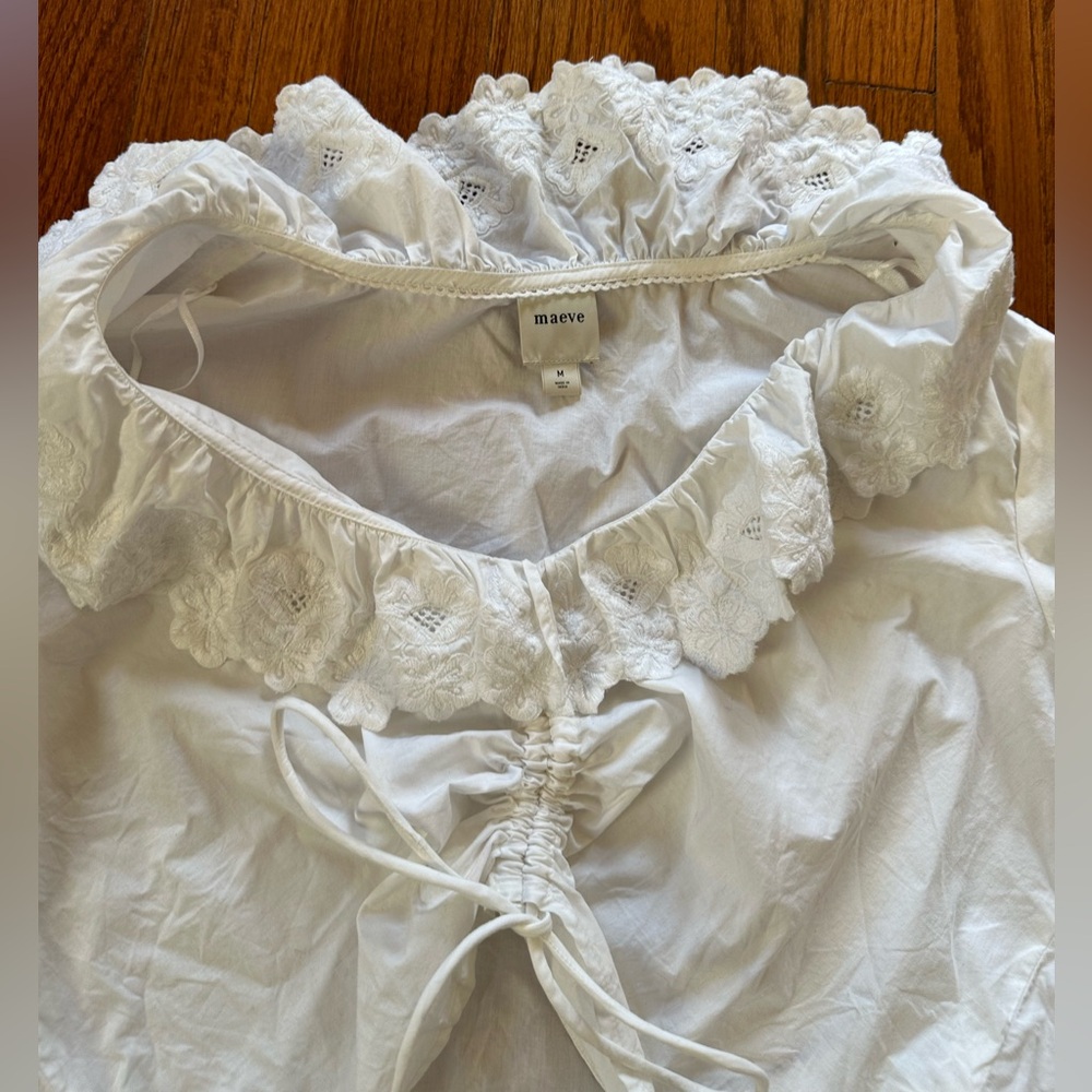 White Ruffled Boho Top - Picture 3 of 3